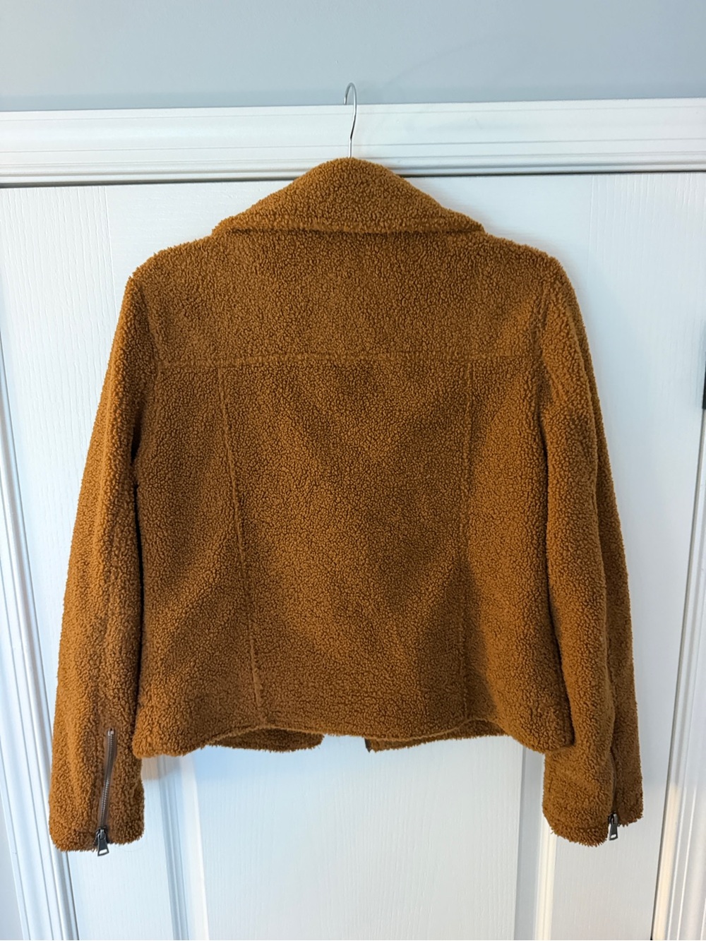 Max Studio Teddy Moto Jacket in Caramel Brown - Picture 3 of 3
